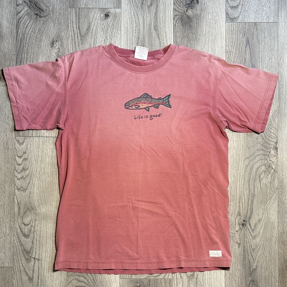Life is Good Cotton Fish Shirt Size Medium